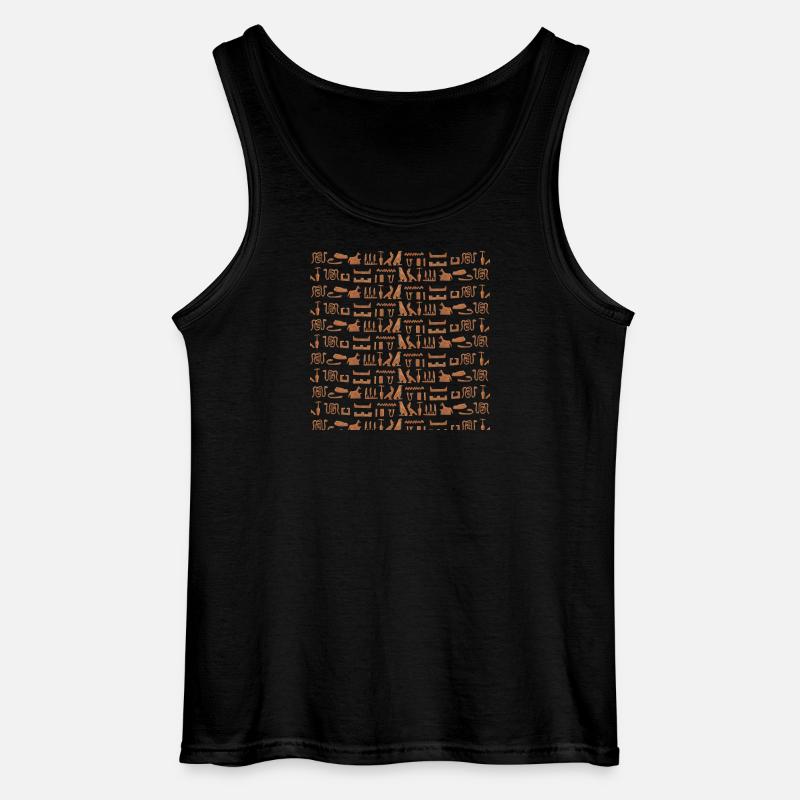 Ancient Egypt, hieroglyphic pattern, gift idea - Gildan Men’s Tank Top - black