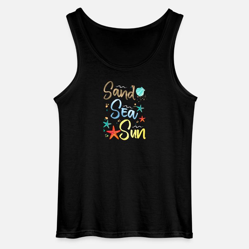 Sand See Sonne Illustration - Gildan Männer Tank Top - Schwarz