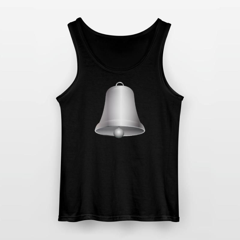 große silberfarbene Kirchen Glocke oder Glöckchen Gildan Männer Tank Top