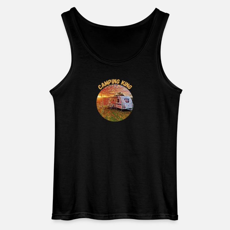 Camping King, Wohnwagen, Design, Geschenkidee, - Gildan Männer Tank Top - Schwarz