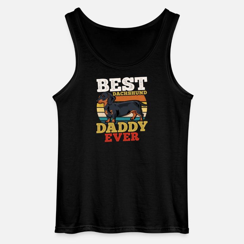 Dackel Hundevater Retro - Gildan Männer Tank Top - Schwarz