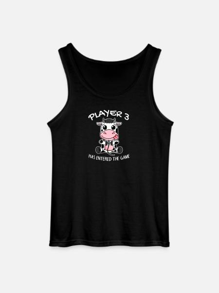 Tredje baby-spiller 3 har spillet ind i ko - Gildan tanktop til mænd - sort