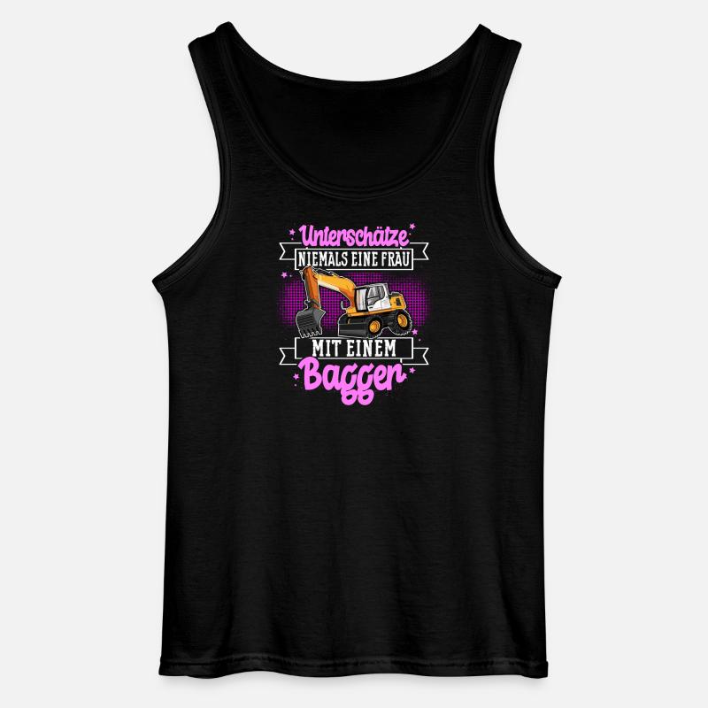 Baggerfahrerin - Gildan Männer Tank Top - Schwarz
