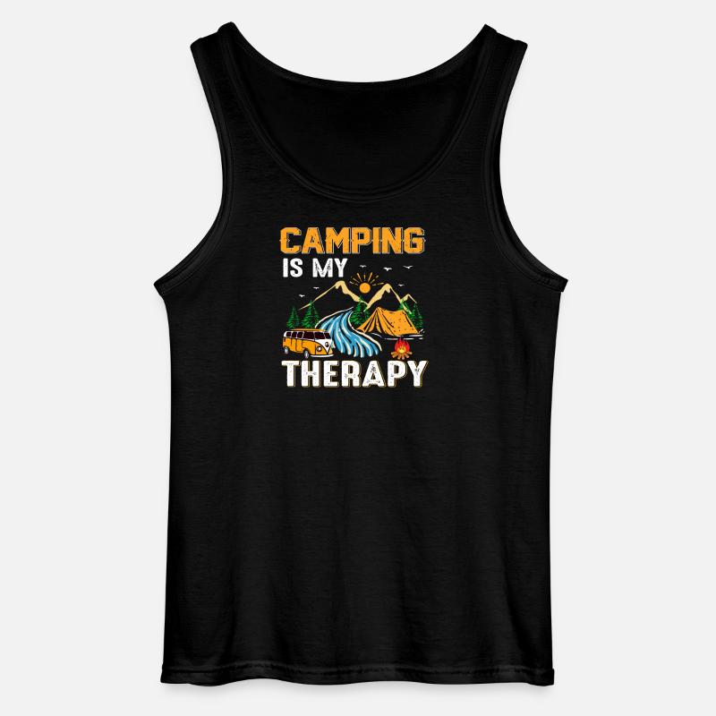 Camping - Gildan Männer Tank Top - Schwarz