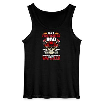 Fire department dad - Gildan Men’s Tank Top - black - Front - AI Model Male 185 dark (185cm)