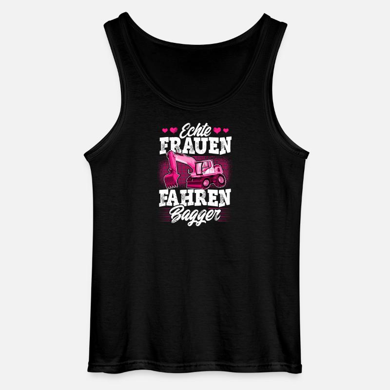 Baggerfahrerin - Gildan Männer Tank Top - Schwarz