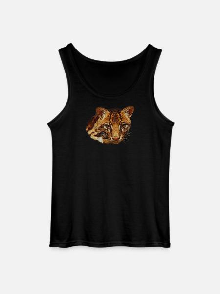 Ocelot Hoved, Stor Kat, Dyreansigter - Gildan tanktop til mænd - sort