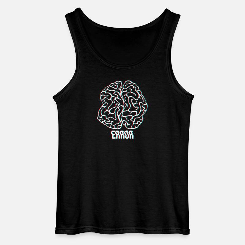Neon-Glitch-Gehirnfehler - Gildan Männer Tank Top - Schwarz