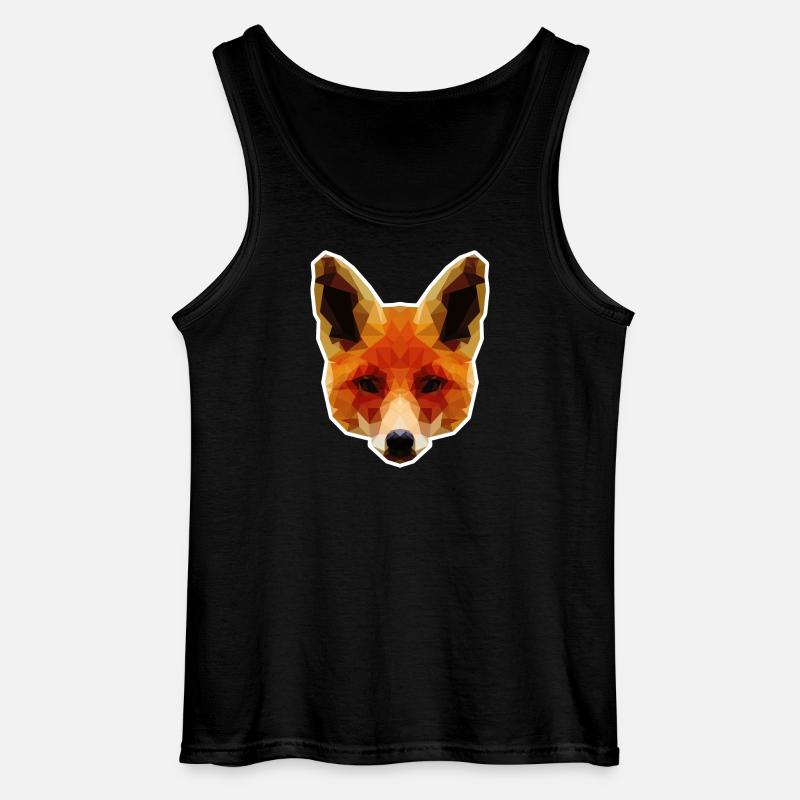 Oranger Polygonalfuchs - Gildan Männer Tank Top - Schwarz