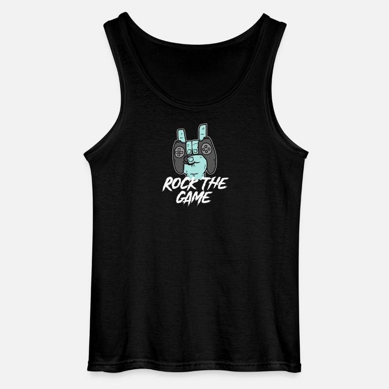 Gamer Saying Zocker Controller Game - Gildan Men’s Tank Top - black
