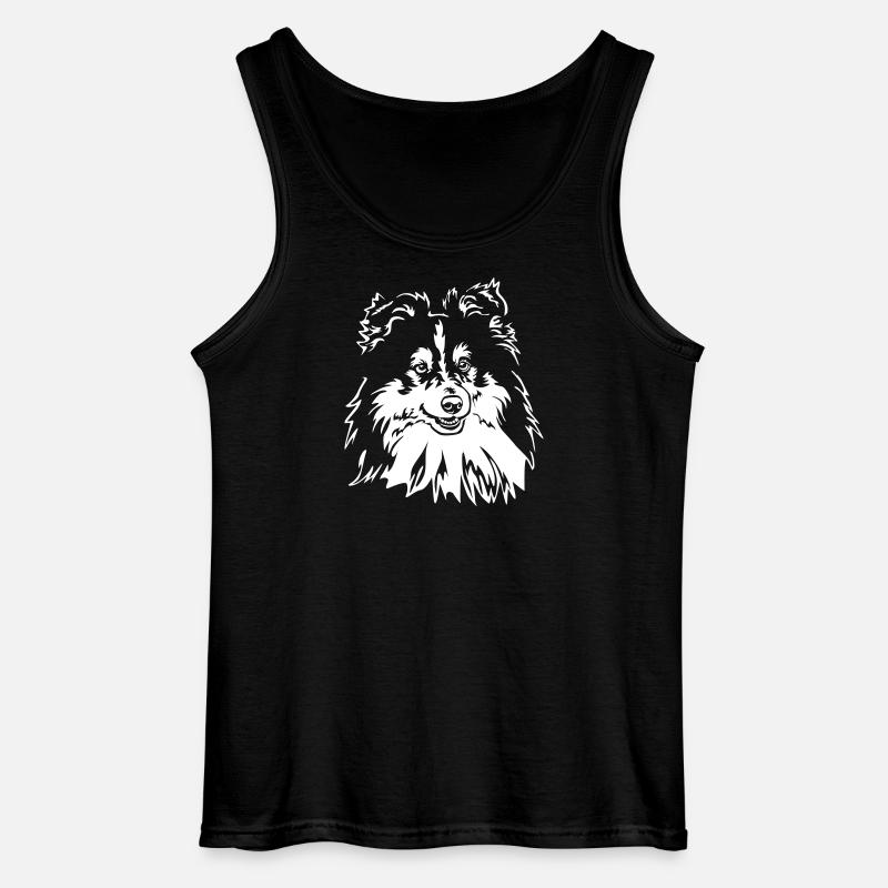 Sheltie Kopf "Black Edtion" - Gildan Männer Tank Top - Schwarz