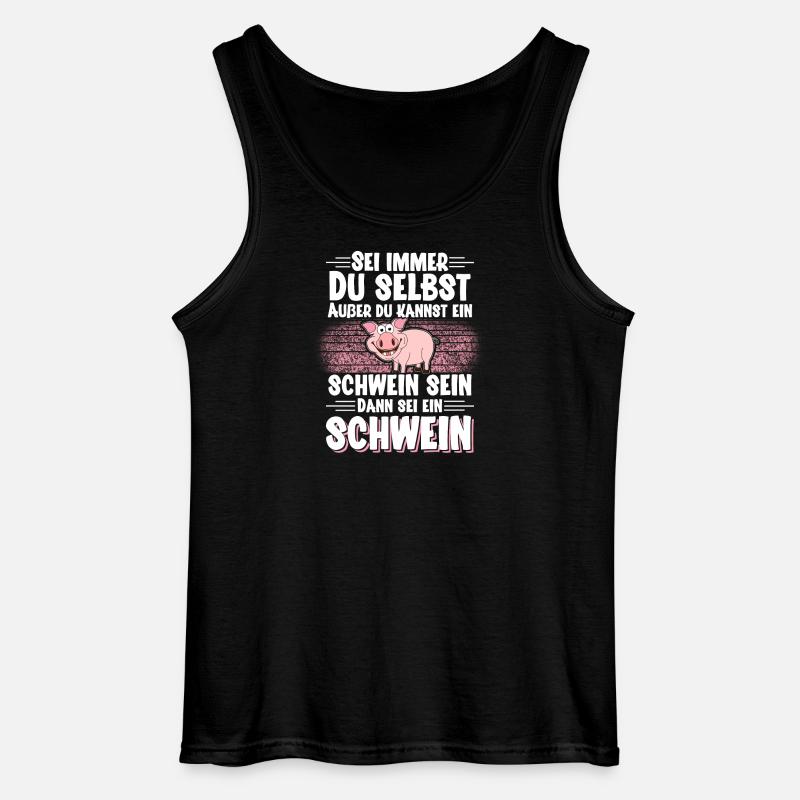 Schwein - Gildan Männer Tank Top - Schwarz