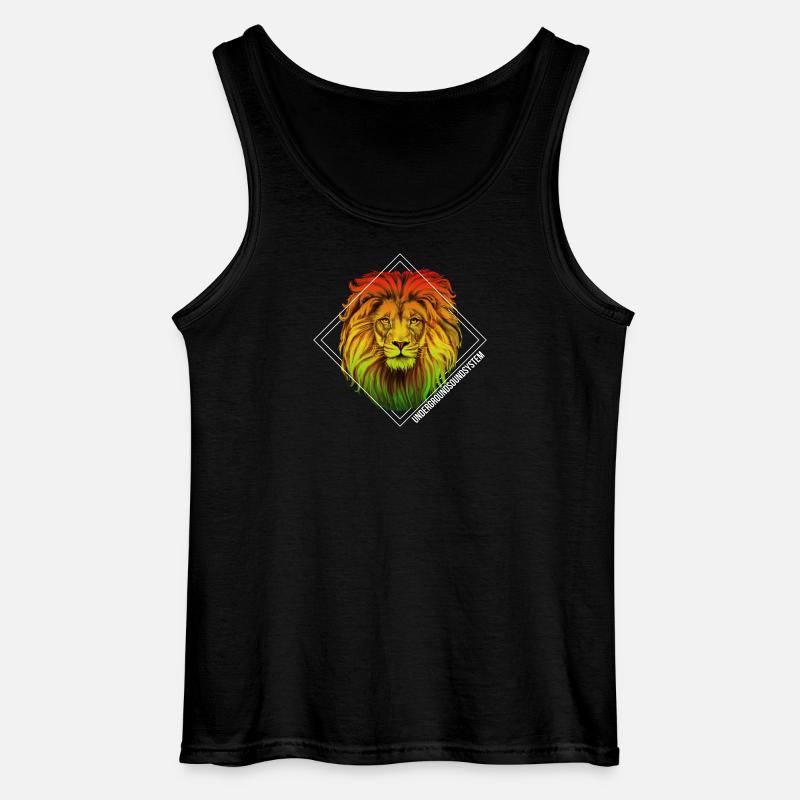 Rainbow Lion Diamond Pattern - Gildan Men’s Tank Top - black