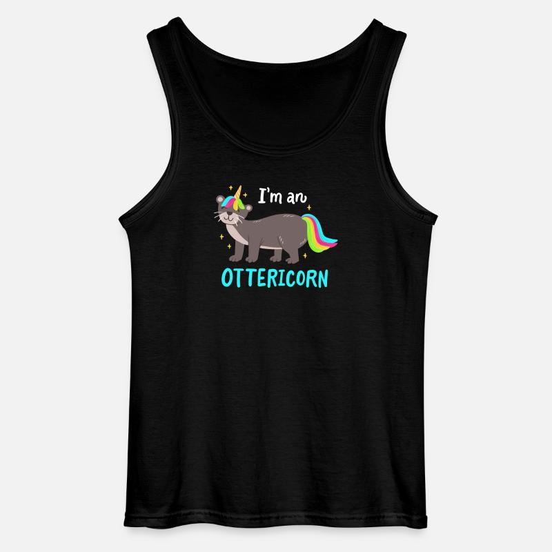 Otter Einhorn - Gildan Männer Tank Top - Schwarz