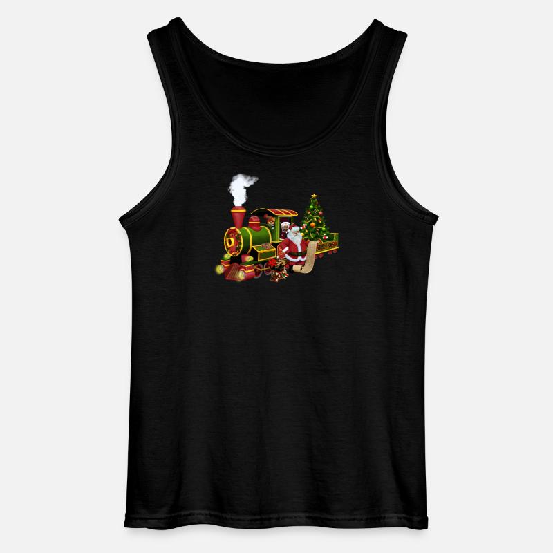 Santa mit einem Zug - Gildan Männer Tank Top - Schwarz