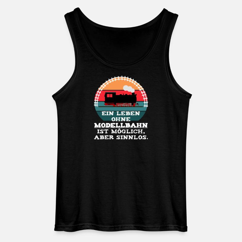 Modellbahn Eisenbahn Dampflok Spruch - Gildan Männer Tank Top - Schwarz