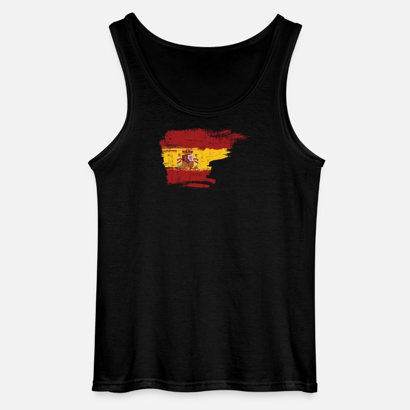 Pinselstrichwappen der spanischen Flagge - Gildan Männer Tank Top - Schwarz