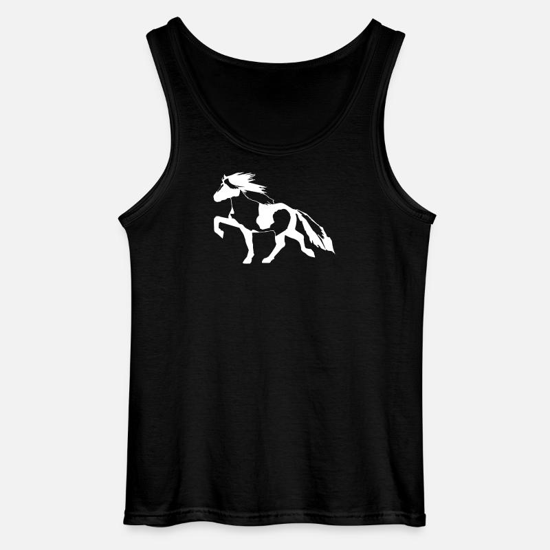 Edles Islandpferd Schecke gefleckter Isländer - Gildan Männer Tank Top - Schwarz