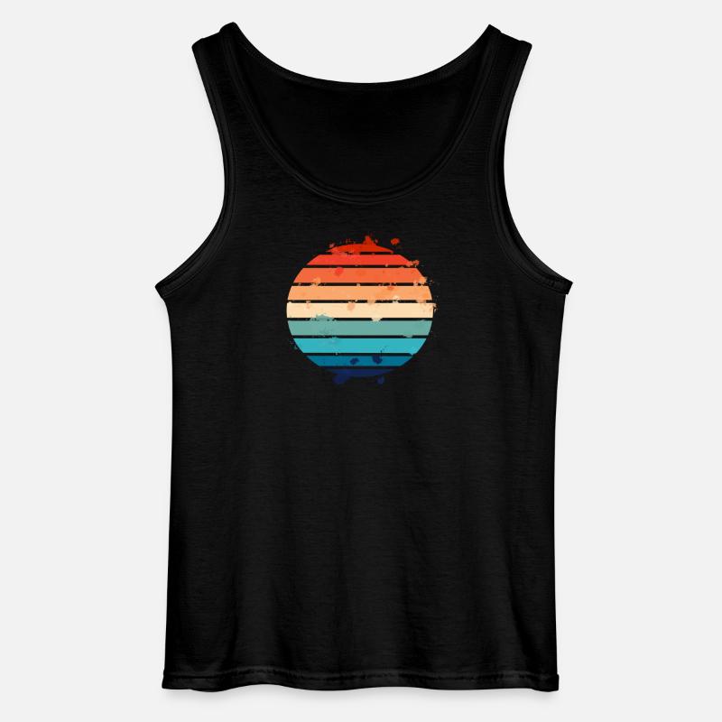 Splatter Retro Sunset - Gildan Männer Tank Top - Schwarz