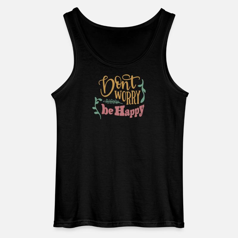 Dont worry be happy - Gildan Männer Tank Top - Schwarz