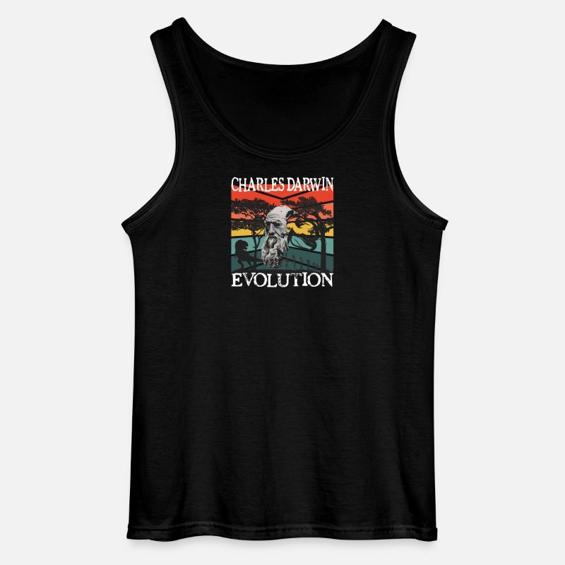 Idée cadeau textile Charles Darwin Evolution - Débardeur Gildan Homme - noir