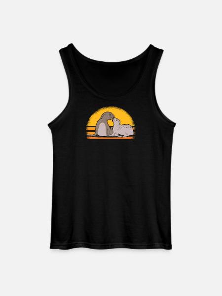 Seal med baby søde sæler sæler gave - Gildan tanktop til mænd - sort