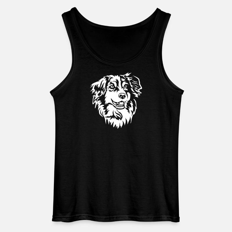 Australian Shepherd Kopf "Black Edition" - Gildan Männer Tank Top - Schwarz