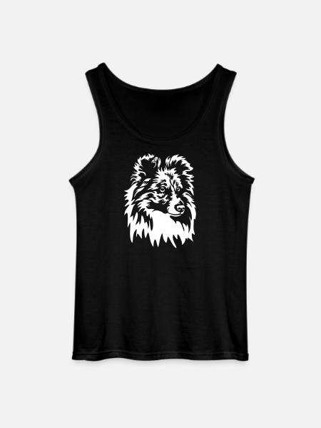 Sheltie Head "Black Edition" - Gildan Men’s Tank Top - black