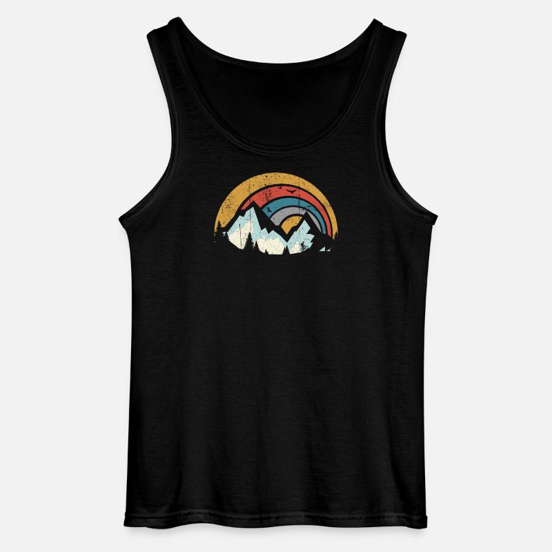 Retro Mountain Sunset Arc - Gildan Männer Tank Top - Schwarz