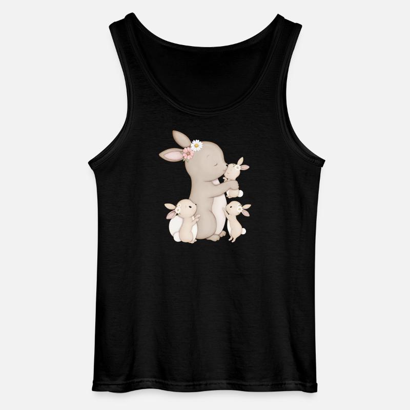 süße Hasen mit Blumen - Gildan Männer Tank Top - Schwarz