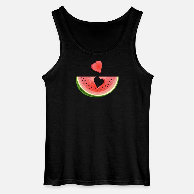 Stück einer Wassermelone mit Herz - Gildan Männer Tank Top - Schwarz