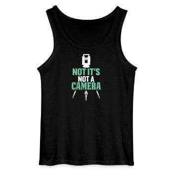 Ironic Message Photography - Gildan Men’s Tank Top - black - Front - AI Model Male 185 dark (185cm)