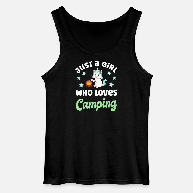 Camping Campen - Gildan Männer Tank Top - Schwarz