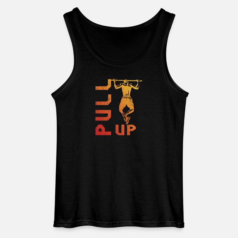 Gradient pull-up silhouette - Gildan Men’s Tank Top - black