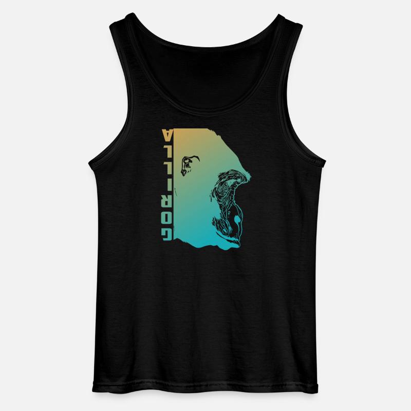 Gorilla Gesicht - Gildan Männer Tank Top - Schwarz