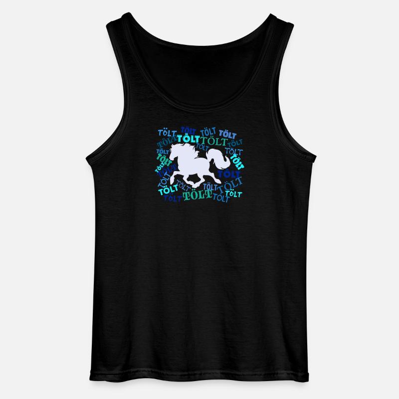 Tölt Pferde Spruch Haflinger Islandpferde - Gildan Männer Tank Top - Schwarz
