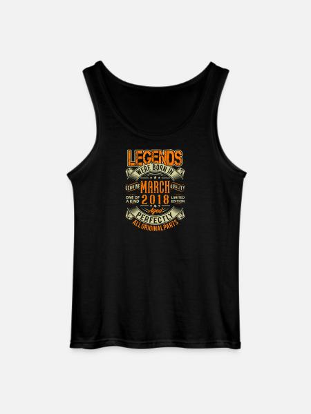 2018 March Birthday Legend - Gildan Men’s Tank Top - black