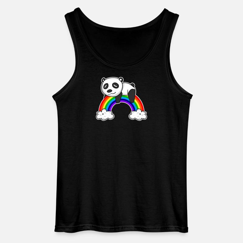 Regenbogen Panda - Gildan Männer Tank Top - Schwarz