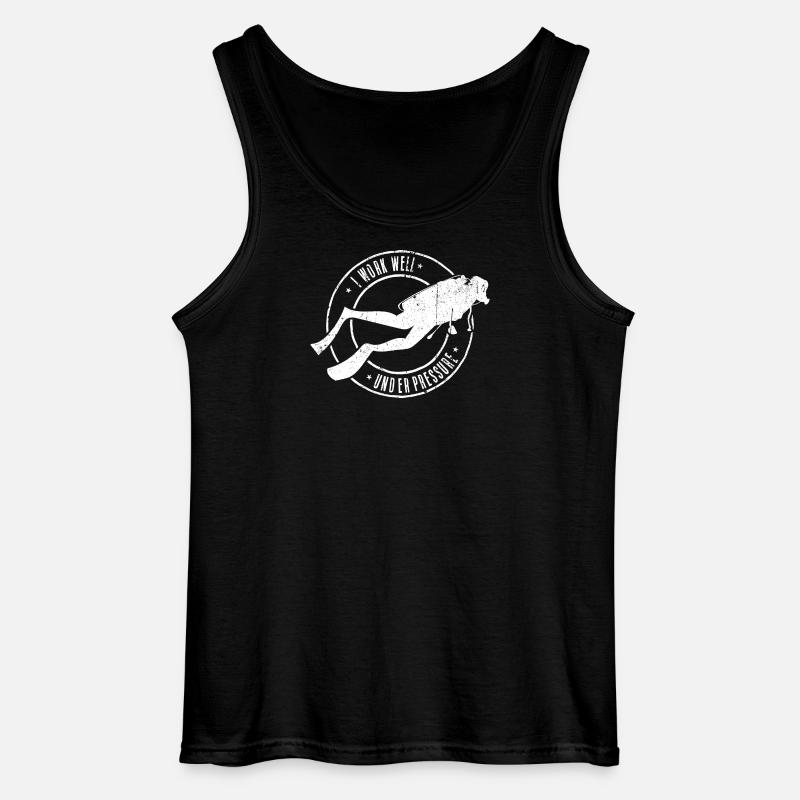Deep Dive Diver Emblem - Gildan Men’s Tank Top - black