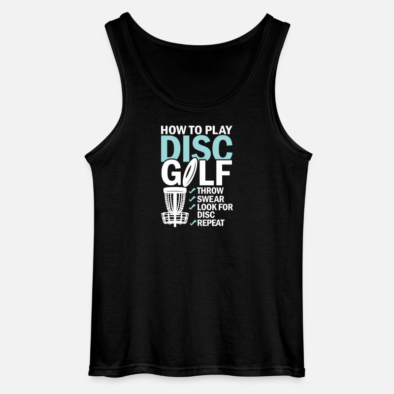 Discgolf Lernen Motivation Design - Gildan Männer Tank Top - Schwarz