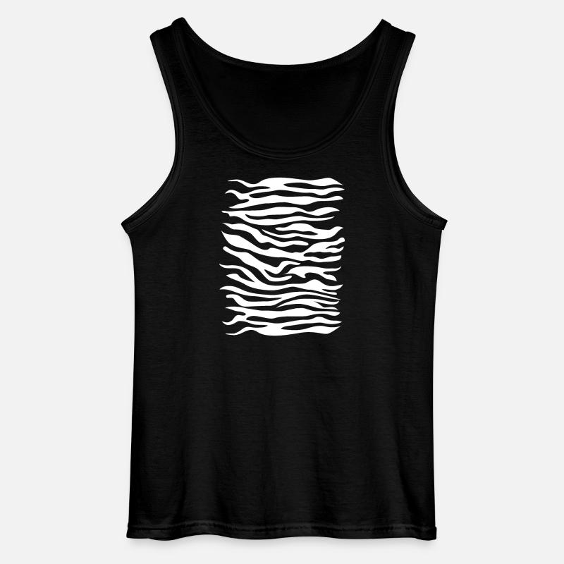 Zebra pattern white - Gildan Men’s Tank Top - black