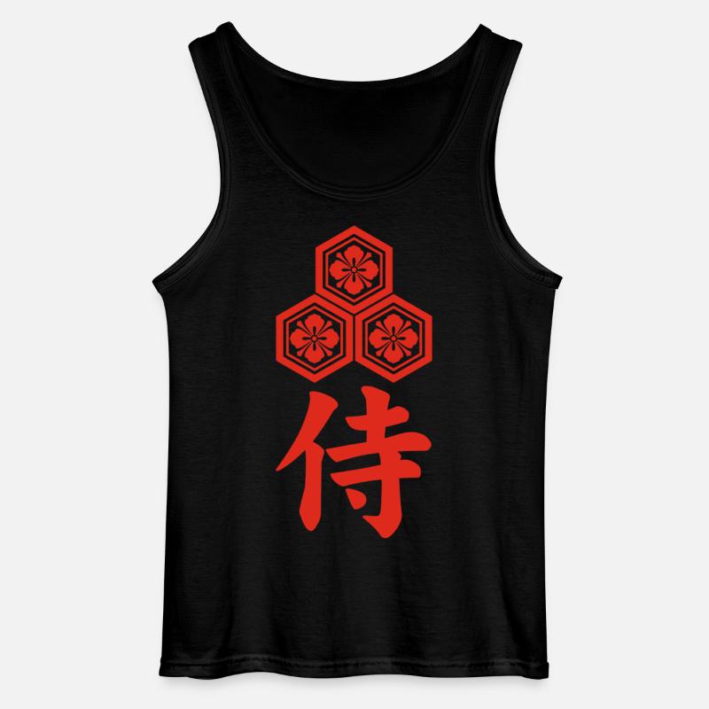 Samurai-Emblem des Asai-Clans (rot) - Gildan Männer Tank Top - Schwarz