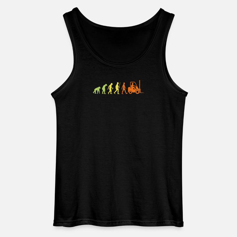 Evolution zur Gabelstapler-Arbeitskraft - Gildan Männer Tank Top - Schwarz