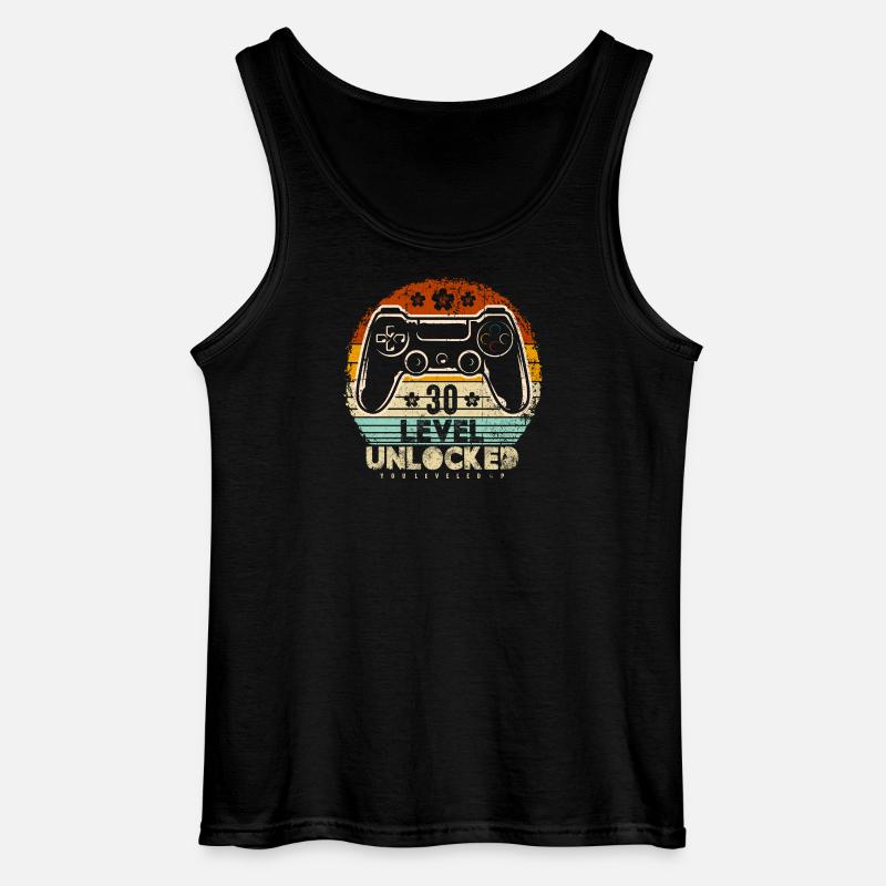 Thirty Unlocked Retro Controller - Gildan Men’s Tank Top - black