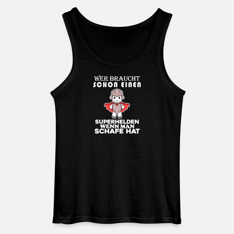 Schaf Superheld Hirte - Gildan Männer Tank Top - Schwarz