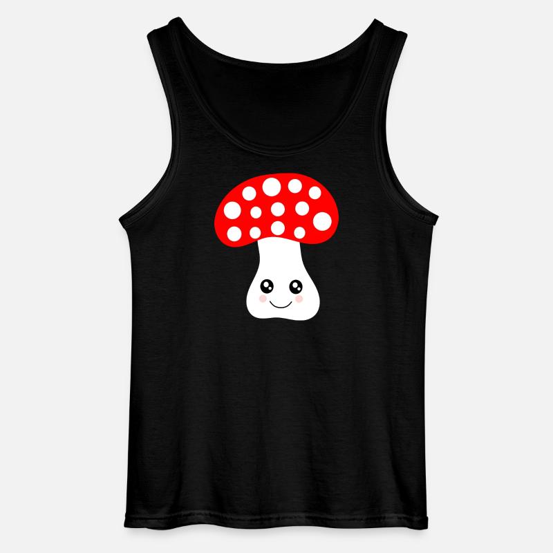 Kawaii, mushroom, toadstool - Gildan Men’s Tank Top - black
