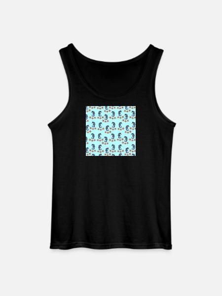 sommerkleidung tiermuster, Seepferdchenmuster - Gildan Männer Tank Top - Schwarz