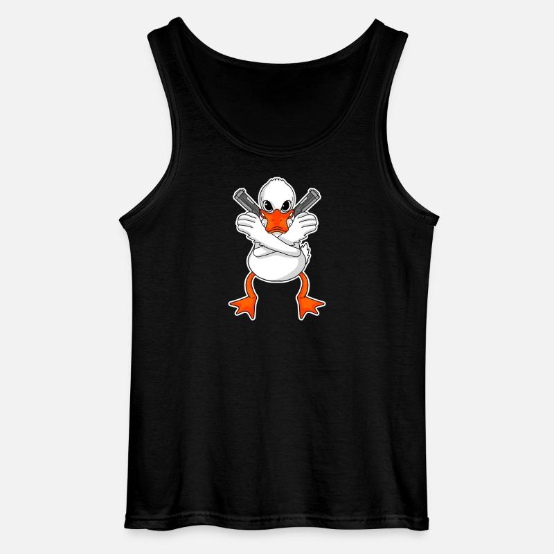 Ente mit Pistole - Gildan Männer Tank Top - Schwarz