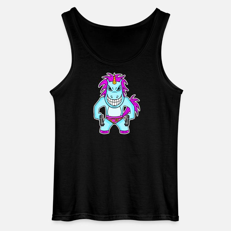 Einhorn mit Pistole - Gildan Männer Tank Top - Schwarz