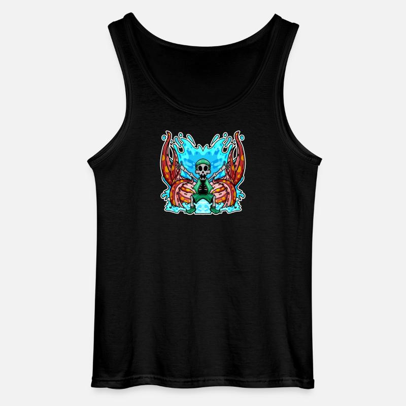 Skeleton Octopus Pirate - Gildan Men’s Tank Top - black